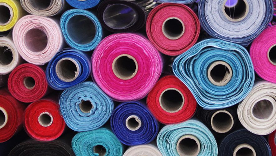 rolls of polyester fabric