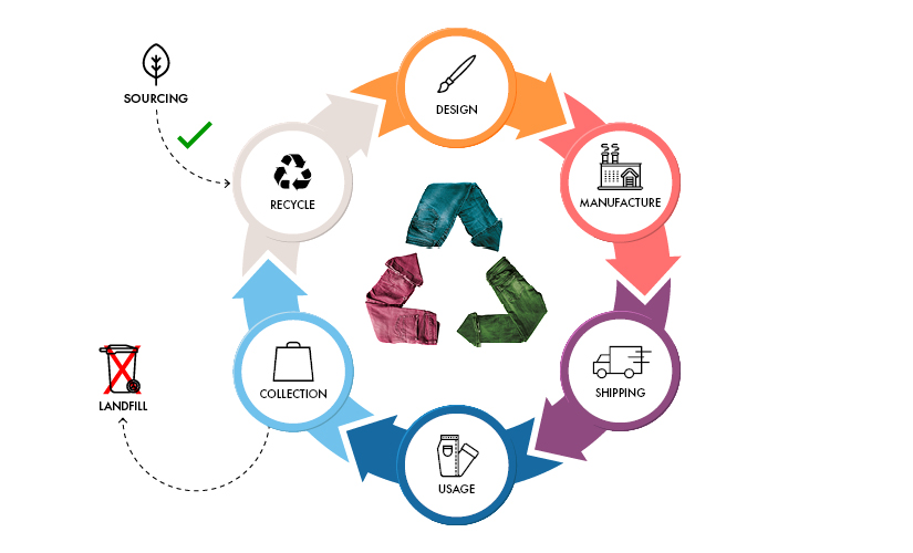 the circular fashion cycle infographic